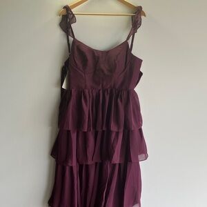 WEAR YOUR LOVE Chic Plum Tiered Maxi Dress